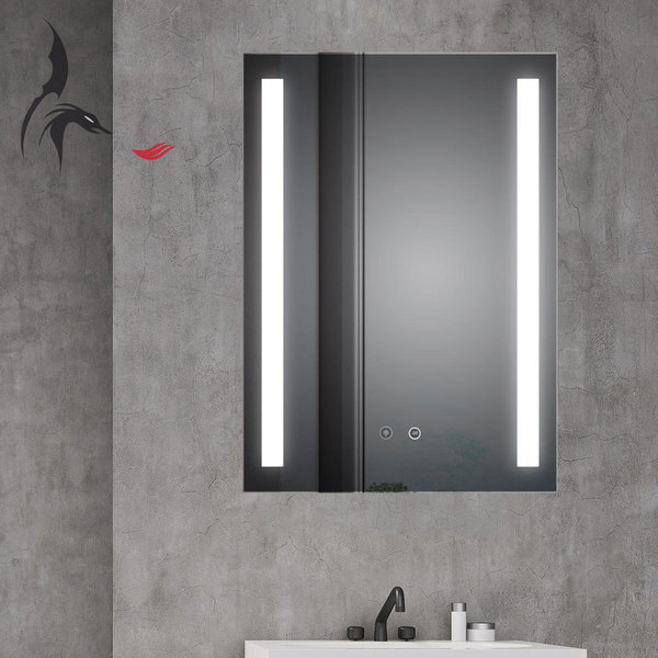 KOBLENZ Lichtwechsel Warmweiß / Kaltweiß mit Spiegelheizung seitlich beleuchtet 50x70 cm