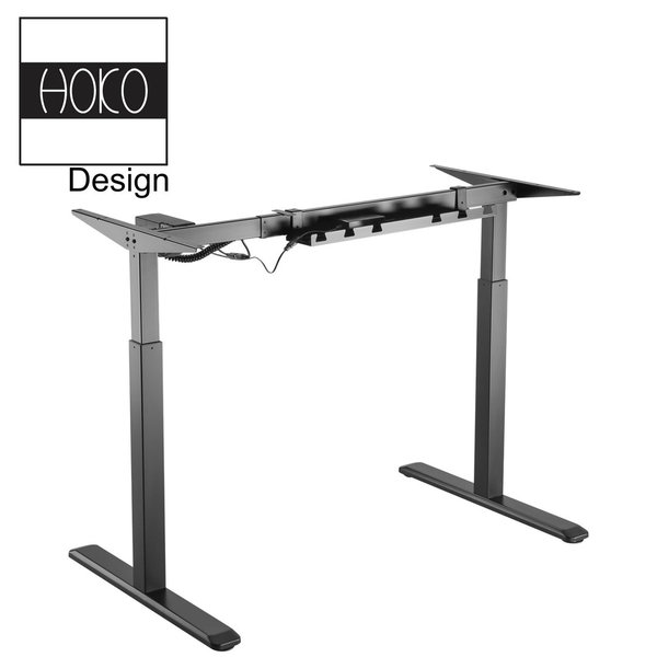 ERGO-WORK-TABLE höhenverstellbarer Schreibtisch COMFORT Schwarz mit 1 Motor