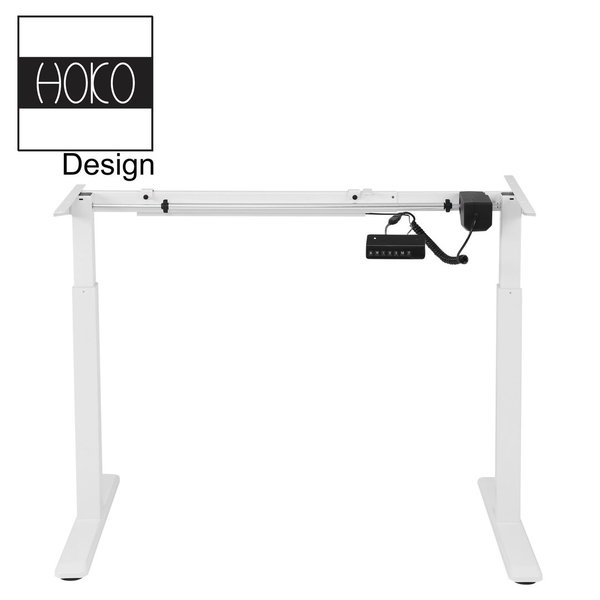 ERGO-WORK-TABLE höhenverstellbarer Schreibtisch COMFORT Weiß mit 1 Motor