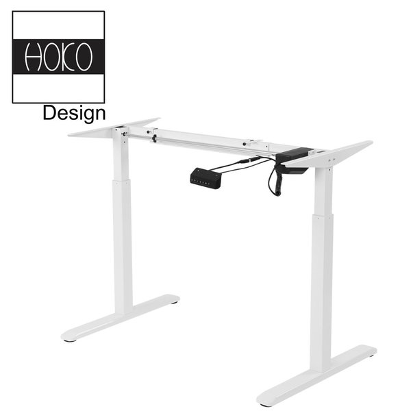 ERGO-WORK-TABLE höhenverstellbarer Schreibtisch COMFORT Weiß mit 1 Motor