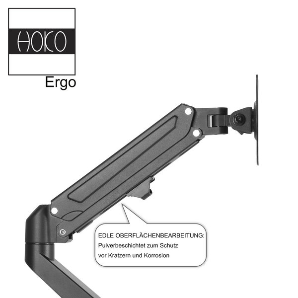 Ergo-TWO ergonomischer Monitorarm / Gasfeder Monitorhalter für 2 Bildschirme