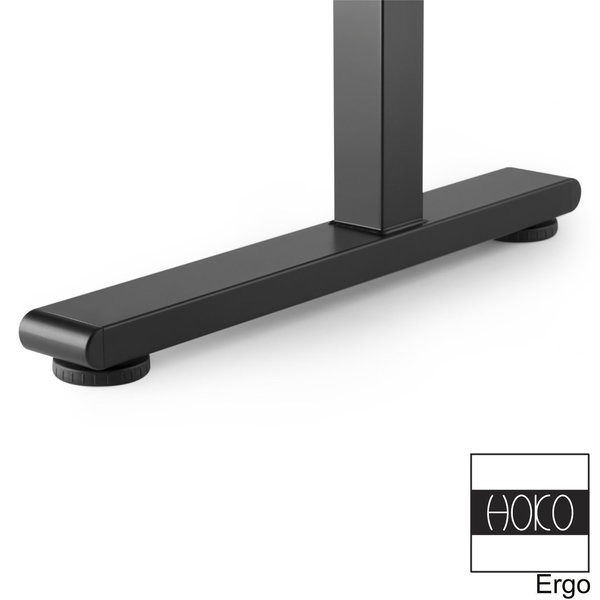 ERGO-WORK-TABLE höhenverstellbarer Schreibtisch mit Tischplatte KOMPAKT Schwarz manuelle Bedienung