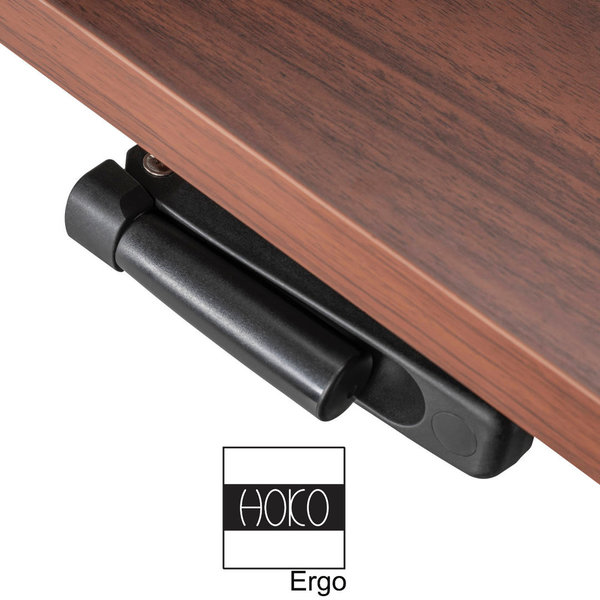 HOKO® ERGO BASIC Schwarz. Manuell höhenverstellbares Schreibtisch Gestell für Bürotisch mit Kurbel.