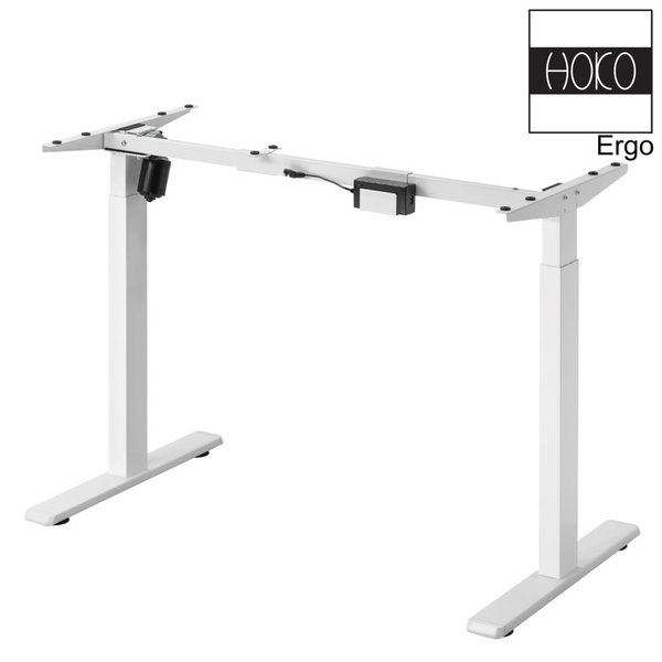 HOKO® ERGO COMFORT höhenverstellbare Schreibtisch-Füße Weiß mit 1 Motor. Memory Speicher Steuerung